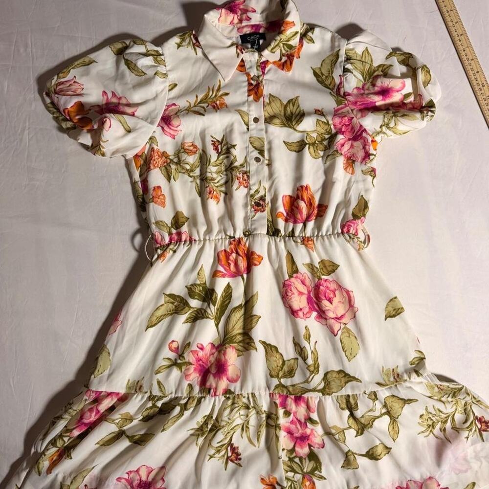 CeCe Dress- Pink orange and green floral